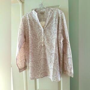NWT Woman’s Block Printed Henley Tunic, size L